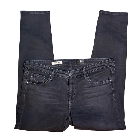 AG Adriano Goldschmeid Stevie Ankle Slim Straight Faded Black Distressed Size 31 - Picture 3 of 12